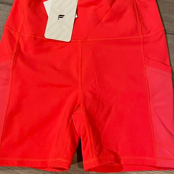 Fabletics Pants - Fabletics Women’s On-The-Go Powerhold HW 6” Orange Athletic Short Sz M nwt